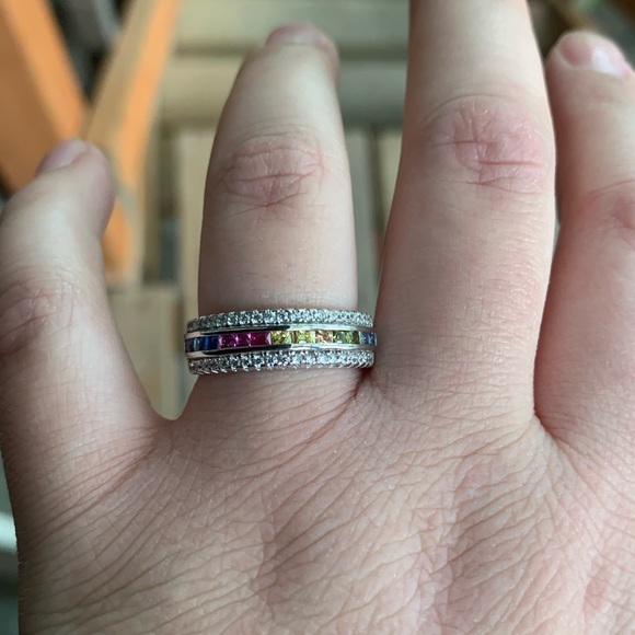 STERLING SILVER RAINBOW BAND - Picture 5 of 9